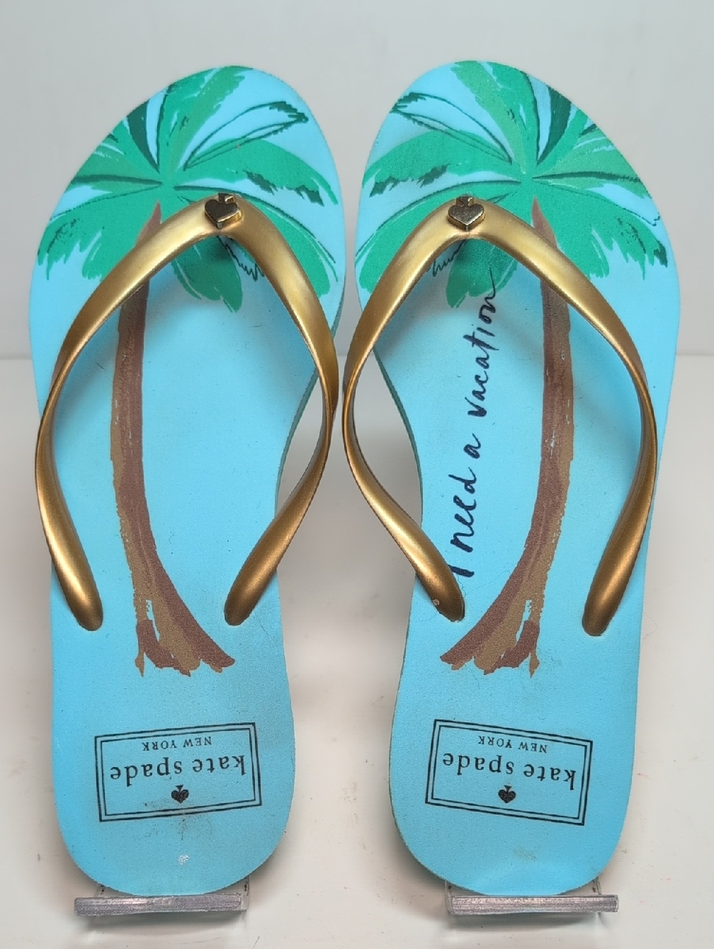 Kate Spade New York Nassau palm tree flip flop women's size 7